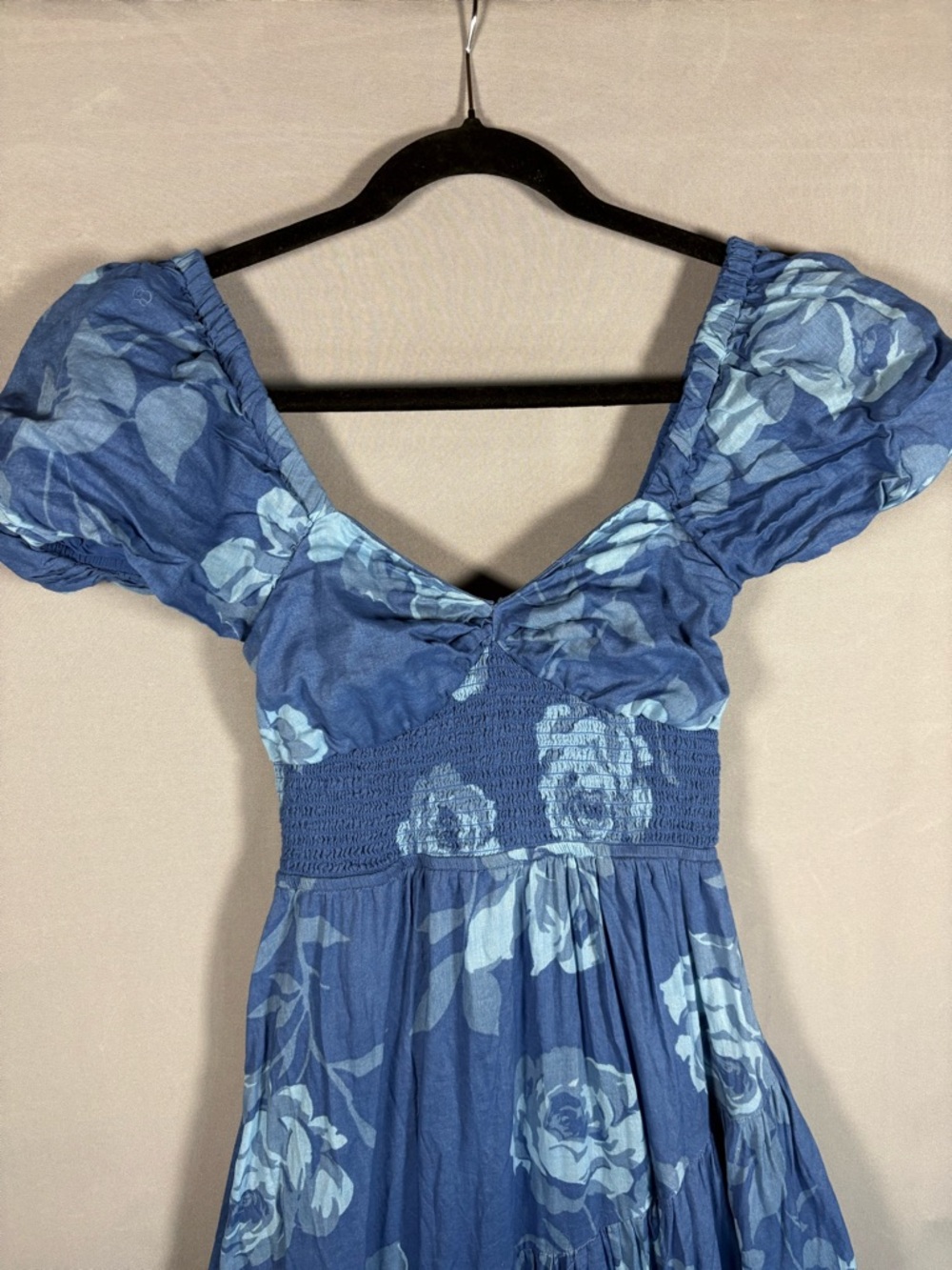 Free People Blue Floral Puff Sleeve Maxi Dress - Picture 3 of 6